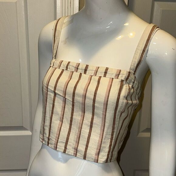 Abercrombie & Fitch striped bow back crop top - Picture 1 of 5